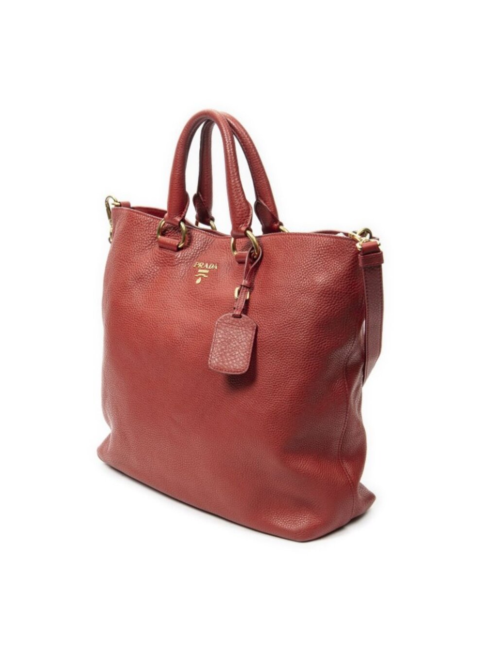 Prada Radio Pun Tote Red Vitello Daino - Picture 2 of 10